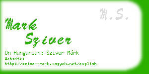 mark sziver business card